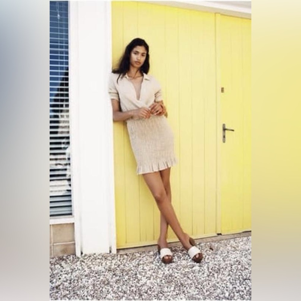 EUC ZARA Linen Blend Mini Dress - Picture 4 of 10